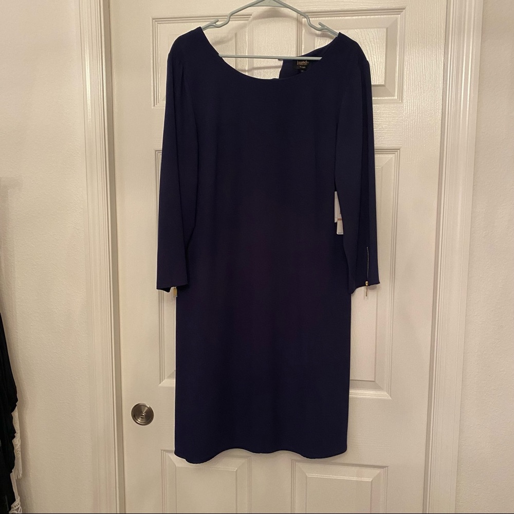 Laundry Navy Dress with Gold Zipper